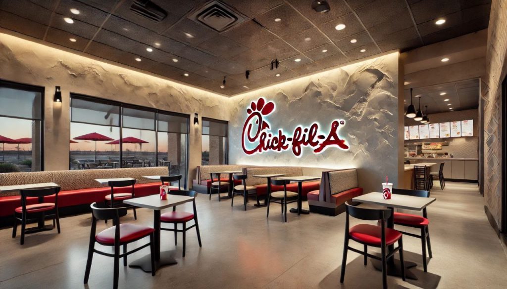 fancy chick fil a restaurant walls are venetian plaster italiano