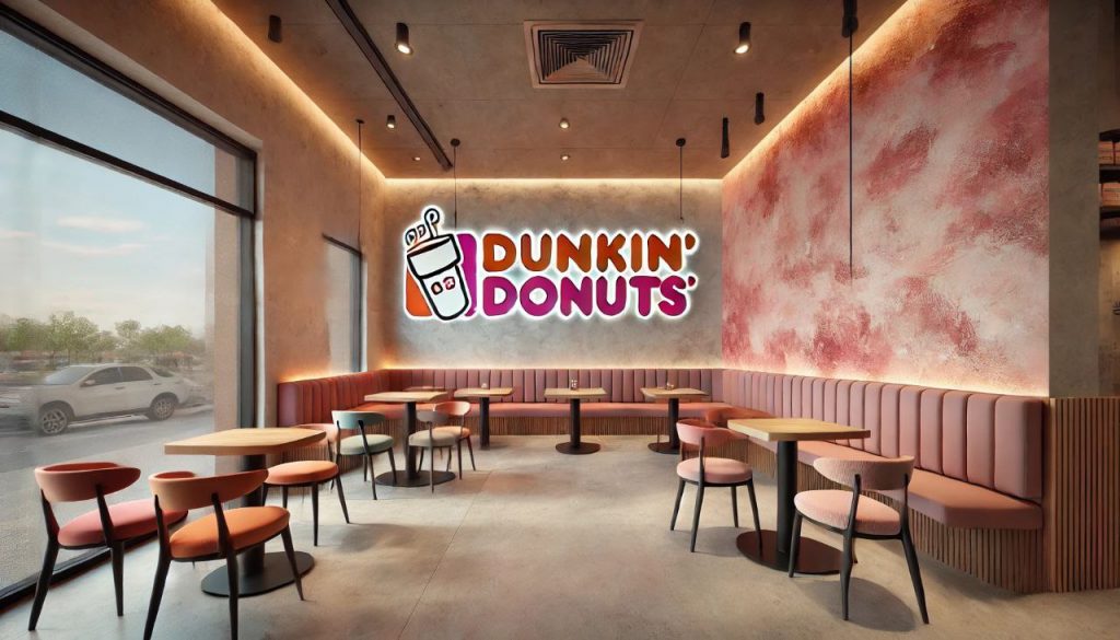 fancy dunkin donuts restaurant walls are venetian plaster italiano